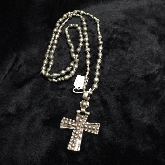 Old Thai silver beads cross - Picture 1 of 3